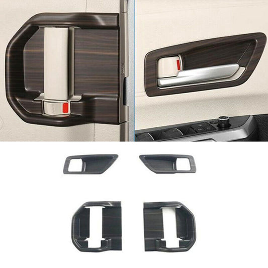 4X Wood Grain Look Inner Door Handle Bowl Cover Trim for Toyota for Sienna 2021-2024
