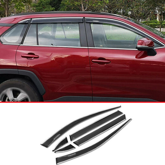 6pcs for Toyota RAV4 2019-2024 Window Wind Visors Sun Rain Guard Vent Deflectors