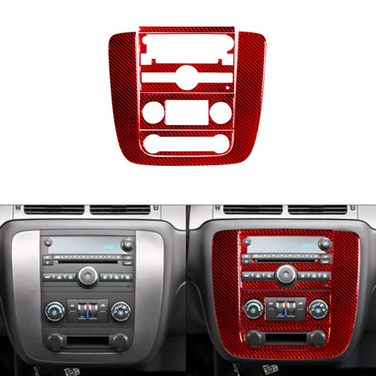 Red Carbon Fiber Manual Climate Control For Silverado/tahoe/ for sierra 2007-2014 B