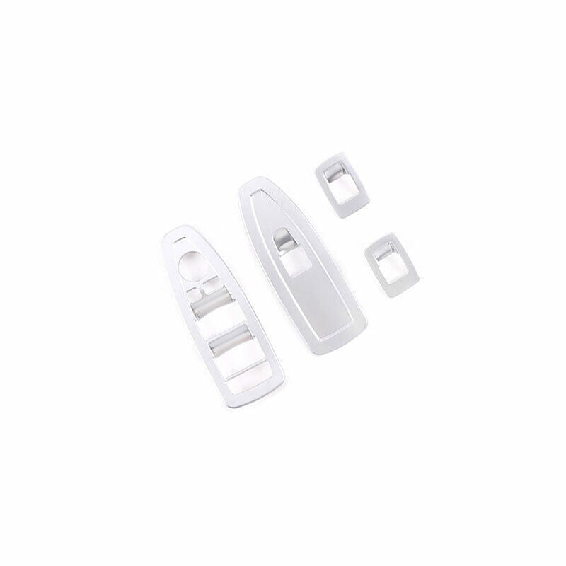 Inner Window Lock Lift Panel Frame Trim 4P for BMW X1 F48 2016-2022 Matte Silver