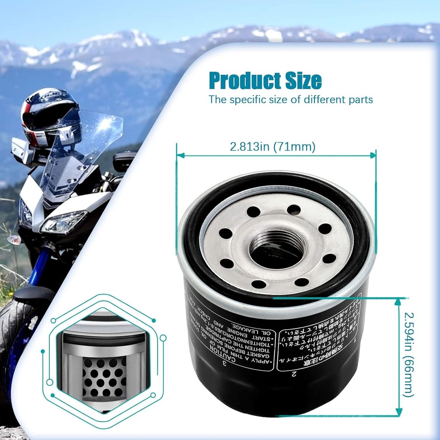 Oil Filter for Yamaha Grizzly 350 400 450 550 660 700 YFM350 Grizzly350 auto 2x4