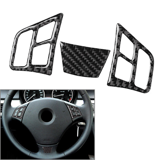 3 Pcs Steering Wheel Cover Trim for BMW 3 Series E90 E91 E92 E93 E95 2005-2012