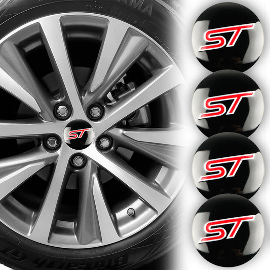 New 4x56mm black and red wheel decals, rim decals, ST