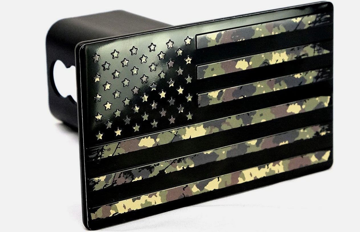 Car mount plug cap trailer tow receiver 2-inch American flag military suitable for Cadillac
