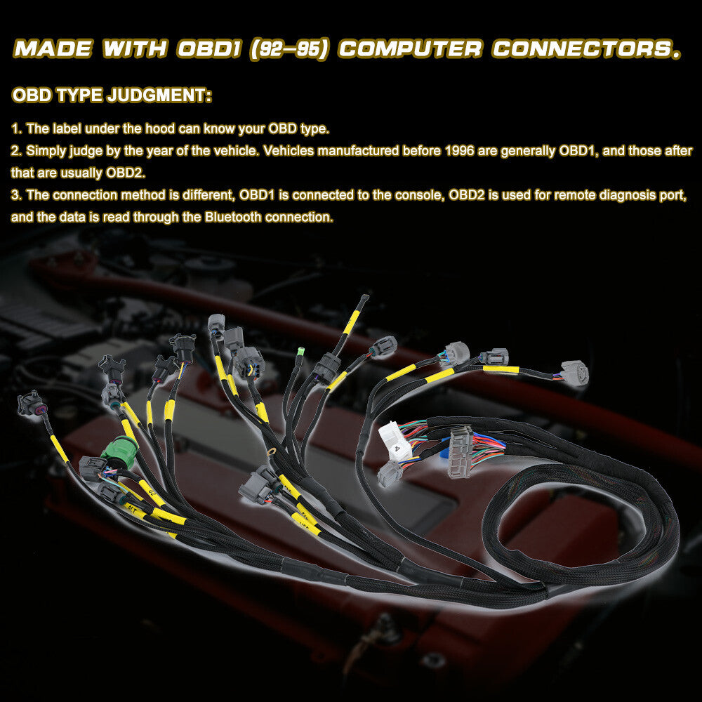 D B-Series Tucked Engine Harness For 92-95 for Honda for Civic Si EG EJ Style OBD1