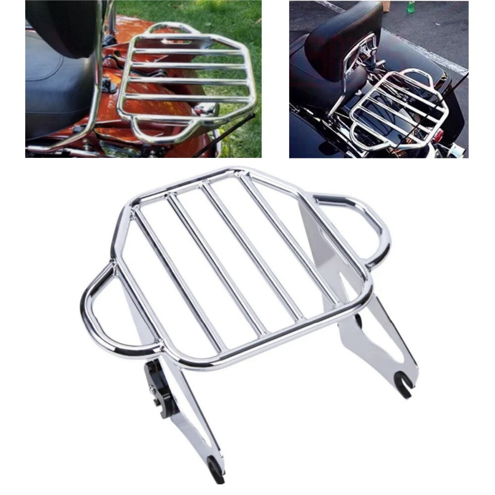 Chrome Rear Luggage Rack for Harley Touring Street Road Glide Road King 2009-23