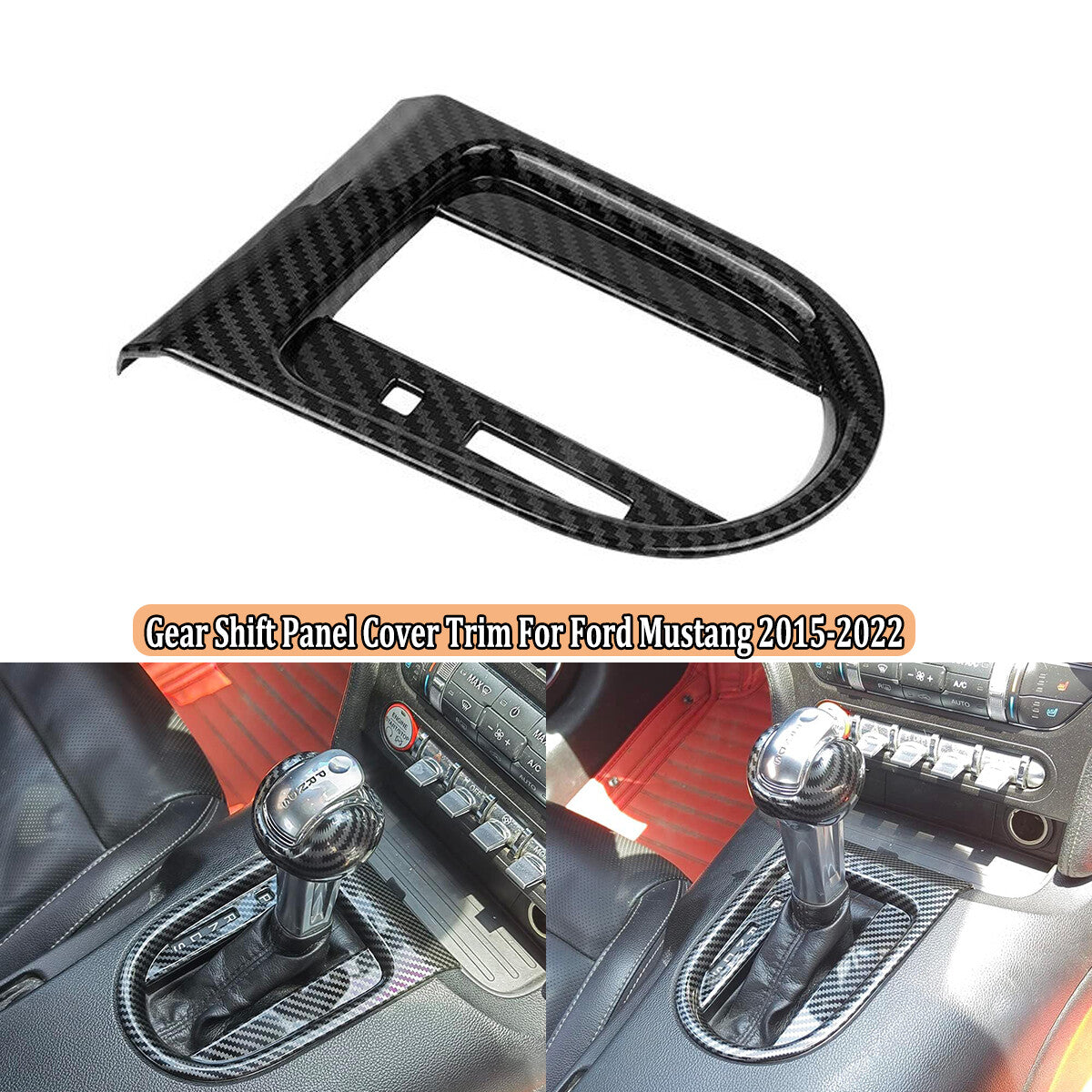 Carbon fiber interior gear shift trim cover suitable for Ford for Mustang 2015 - 2024