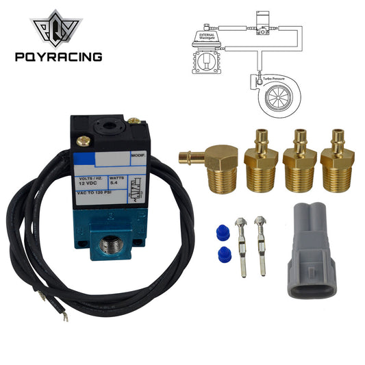 Electronic Boost Control Solenoid Kit 3 Port 5.4W Valve Controller Fitting ECU