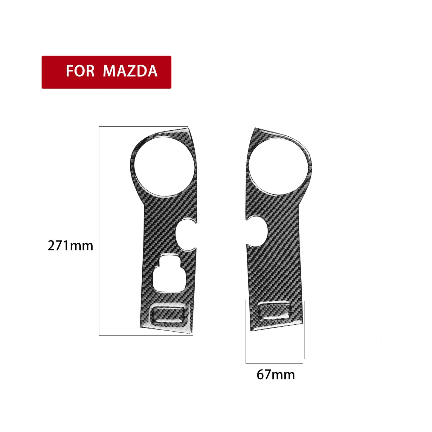 4Pcs Carbon Fiber Door Armrest Panel Cover Trim for Mazda MX-5 Miata 2009-2015