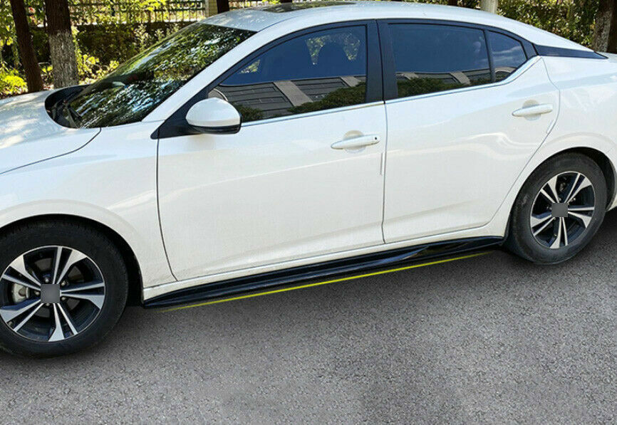 for Nissan Sentra 2020-23 Black Side Skirt Bodykit Spoiler Lip Guard Trim 2X Set