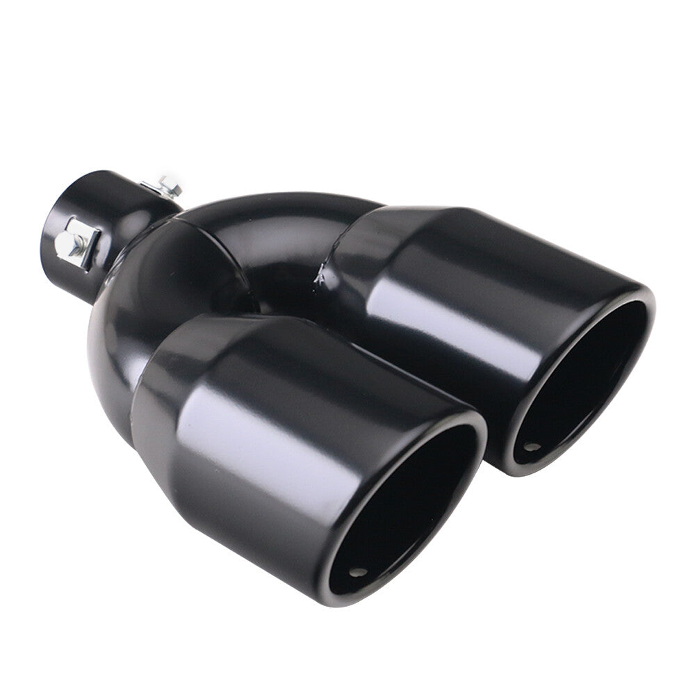 2'' ID 3.5''OD Dual Exhaust Tip Slant Tips Double Wall Tip Rolled tips Black