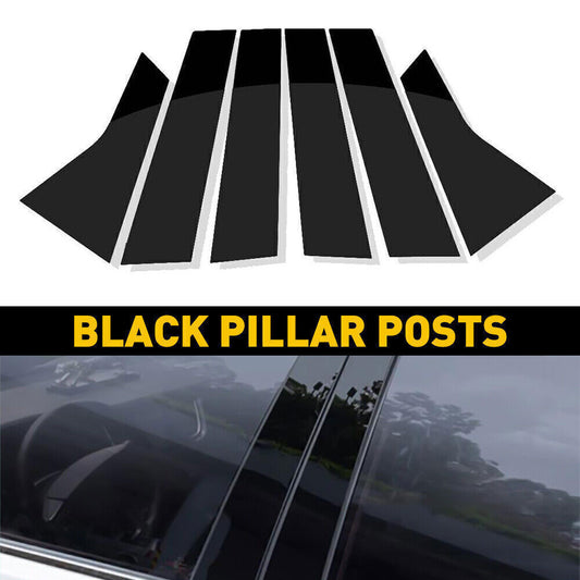 for Honda Accord 2023-2024 6pc Black Pillar Panels Set Door Trim Piano Cover PC