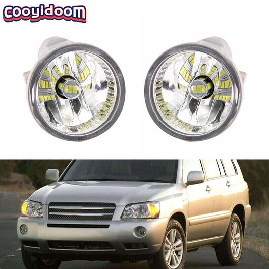 Suitable for 2004-2007 for Toyota Highlander LED fog lights with bulbs (left and right).