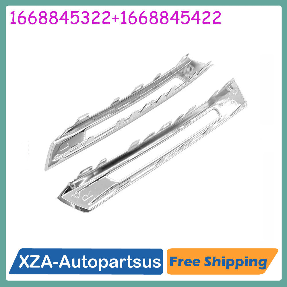 Pair Front Fog Light Cover Trim Replacement for Mercedes Benz X166 GL450/GL550