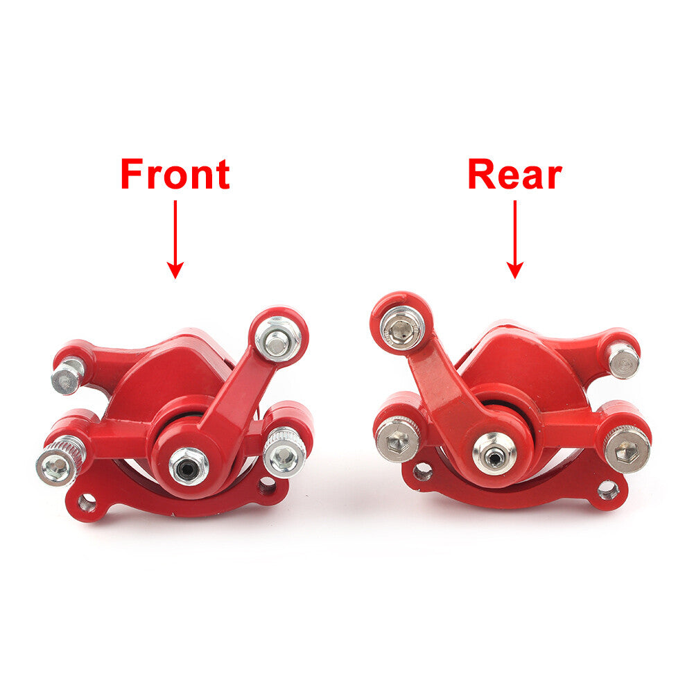 Front + Rear Disc Brake Caliper Pads Red for 47cc 49cc for Mini Pocket Bike ATV Quad