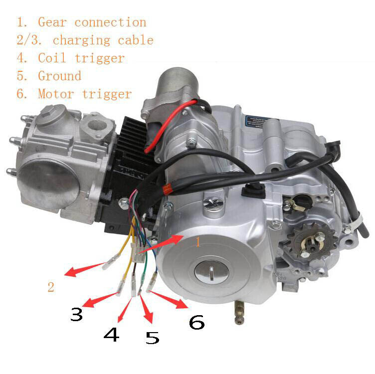 125cc Semi Auto Engine Motor Kit 3 Speed Reverse ATV Quad Bike Go Kart for Golf Cart