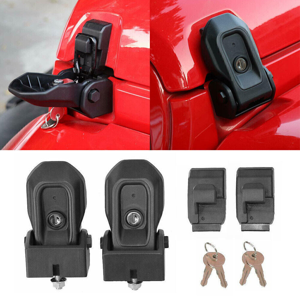 Hood Latches Anti-Theft Hood Catch Lock W/Key Set for Jeep for wrangler JL 2018-20