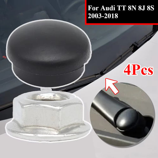 4X for Audi TT 8N 8J 8S Car Front Windshield Wiper Arm Nut Cap Bolt Rocker Cover