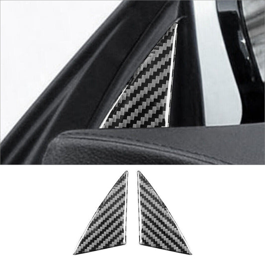 2 x carbon fiber front door column trim for BMW 6 Series F12 F13 2011-2018