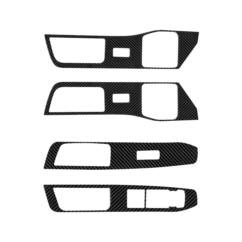 4Pcs Carbon Fiber Door Lift Switch Panel Cover Trim for Ford Explorer 2020-2023
