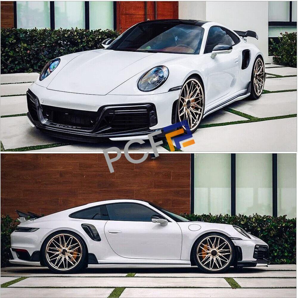 2-Piece Carbon Fiber Side Fender Ventilation Cover Trim for Porsche 911 992 2019 - 2024
