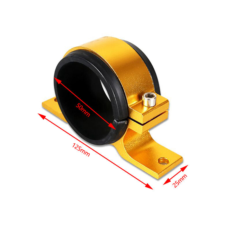 50mm Aluminum Inline Fuel Pump or Filter Mounting Bracket Mount Clamp Gold