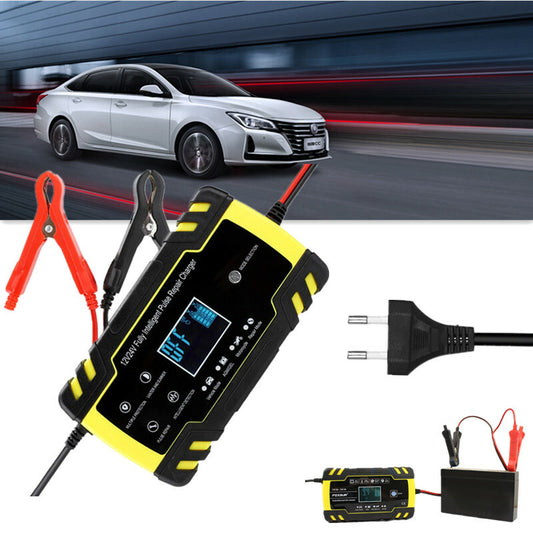 Car Automatic for Smart Battery Charger Maintainer Pulse Repair LCD Display EU Plug