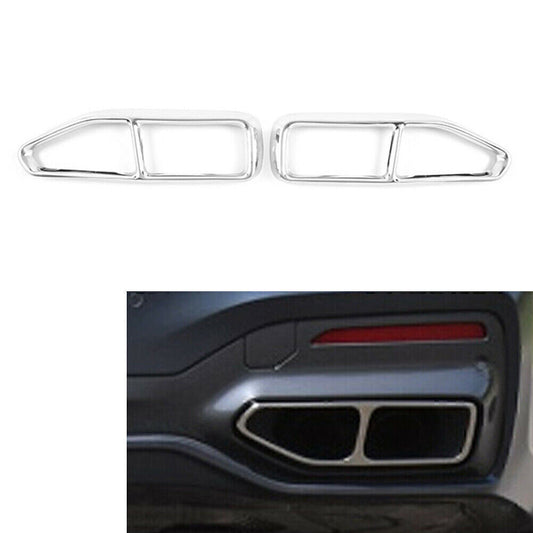 For 19-23 for BMW 7Series G11 G12 Silver Tail Muffler Exhaust Pipe Output Cover Trim