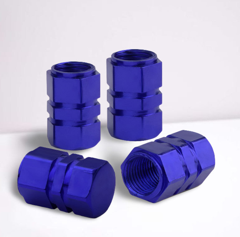 4-Piece Blue 17mm Car Tire Valve Cover Stem Cover Air Valve Dust Cover for Jeep