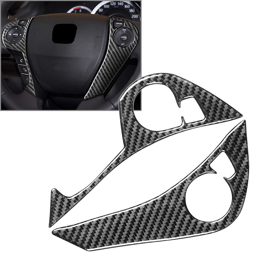 Carbon Fiber Steering Wheel Trim Button Cover Black for Honda Accord 2013-2017