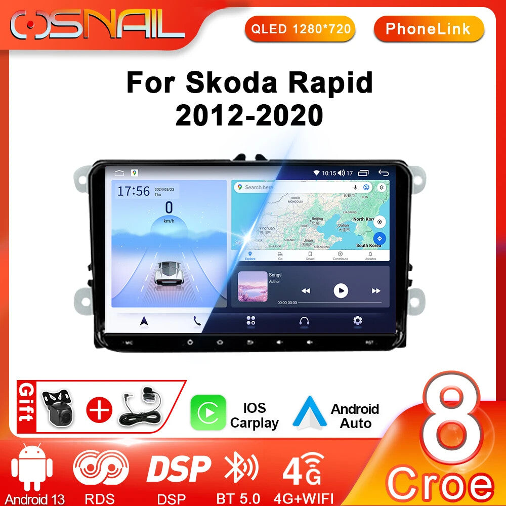 for Skoda Rapid NH3 NH1 2012-2020 Android CarPlay Car Radio Screen GPS Player