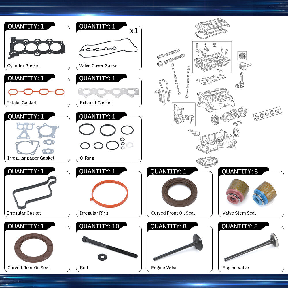 Engine Valve Engine Head Gasket Kit Repair Kit For Accent for Veloster Rio Soul 1.6L