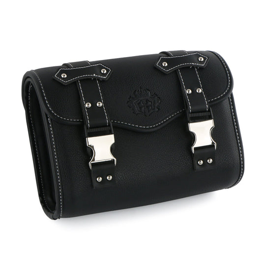 Black motorcycle saddlebag PU tool case bar bag storage for Harley Dyna