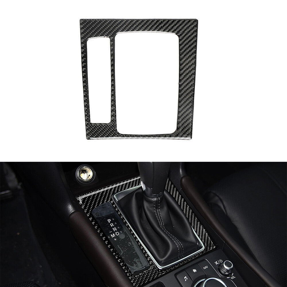 Carbon Fiber Console Gear Shift Panel Frame Cover for Mazda 3 Axela 2017-2018