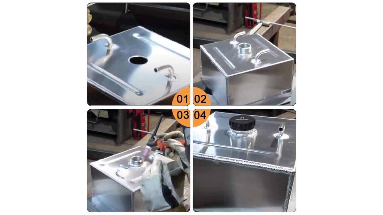 2 46mm-58mm Aluminum Weld On Filler Neck And Cap Oil Fuel Water Tank Black