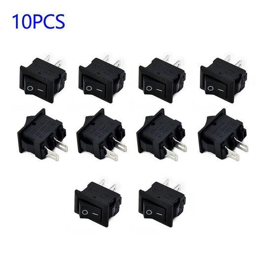 10-Piece Professional SPST On/Off Switch for Mini Black 2-Pin Rocker Switch DC 12V 16A Tool Kit