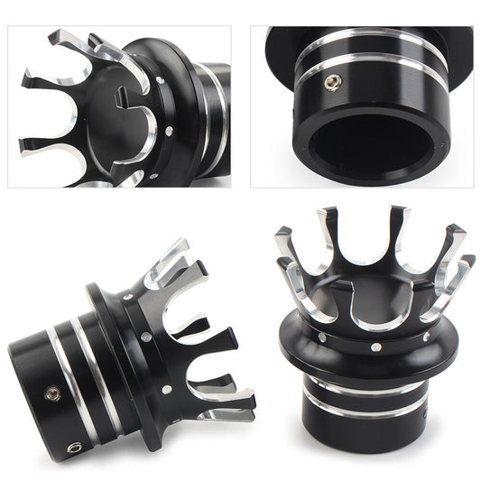 for Harley Softail Sportster Road King Crown Front Axle Nut Cover Black+White UK