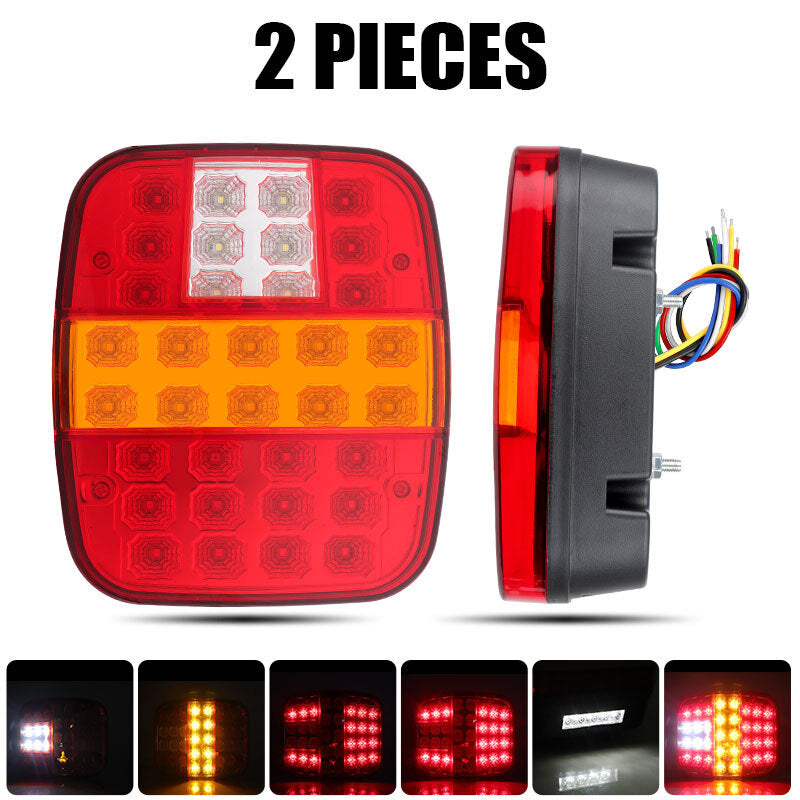 2pcs Truck Trailer LED Tail Lights Brake Reverse Stop Turn Signal for Jeep Semi