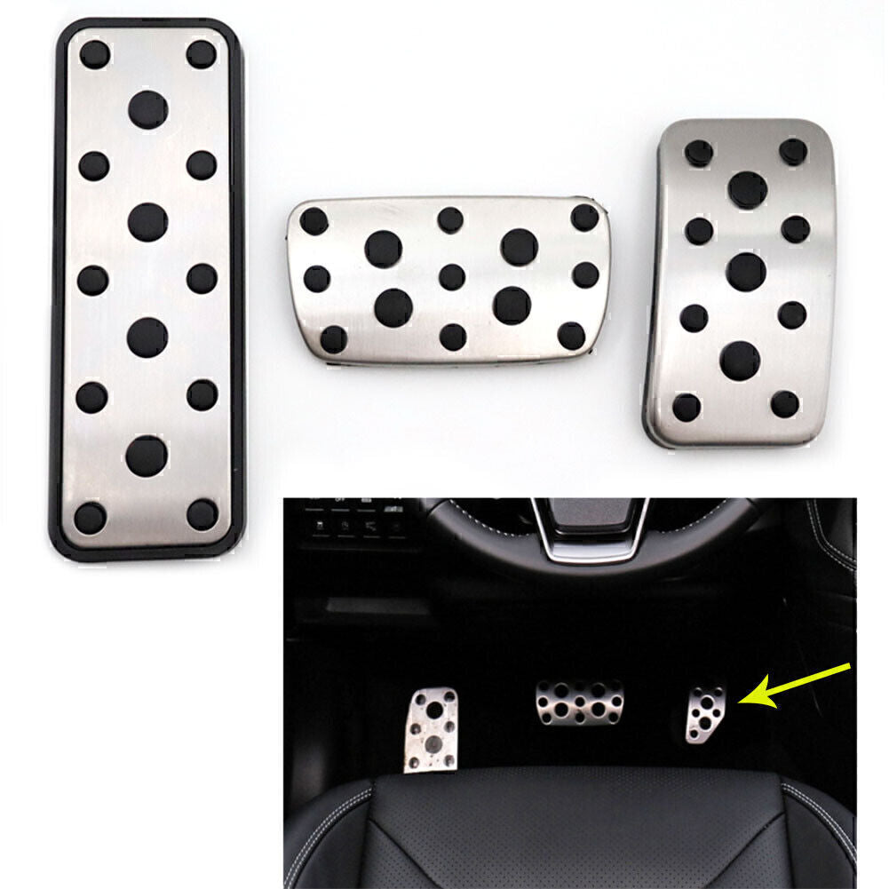 3Pcs Car Foot Gas Brake Pedals Cover Kit Fit for Subaru Legacy 15-20 Outback 14-20
