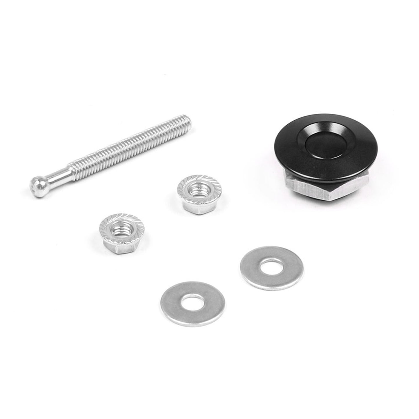 Aluminum Bumper Quick Release Fastener Black x2pc for Car Trunk Fender Hatch Lid