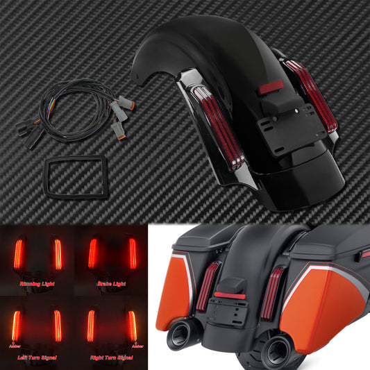 Motorcycle LED Rear Fender System Red Lens Fit For Touring Electra Glide 2014-21