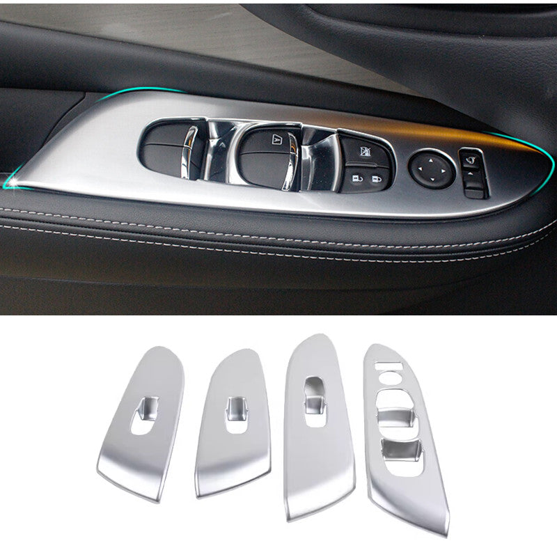 for Nissan Murano 2015-2024 Inner Window Switch Panel Cover Trim Matte silver 4X
