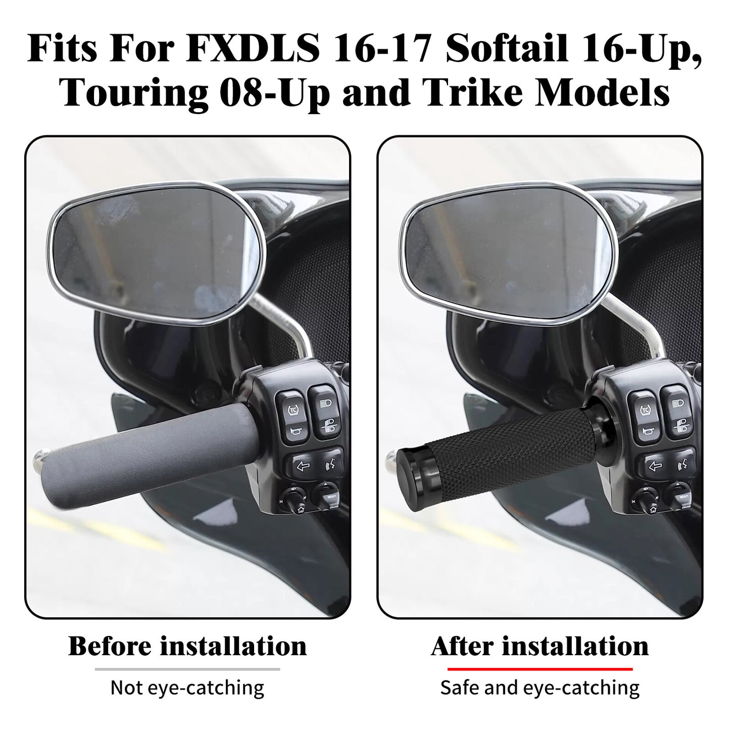 1 Electronic Throttle Handlebar Hand Grips for Harley Touring Electra Glide 08+