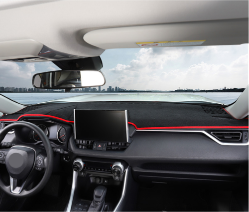 Inner DashMat Dashboard Cover Dash Cover Mat Red Trim for Toyota RAV4 2019-2024