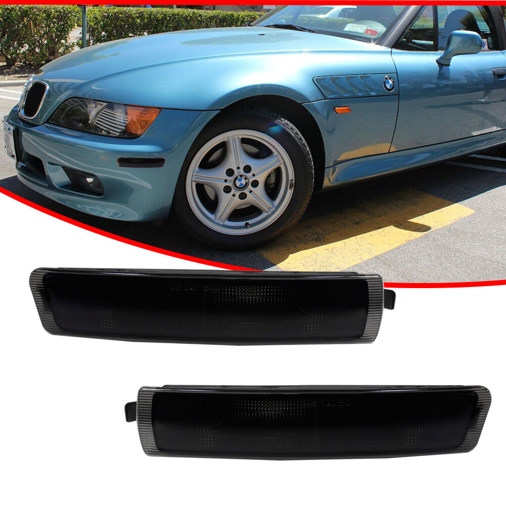 2-Piece Smoked Front Marker Light Covers for 1996-2002 for BMW Z3 M Coupe