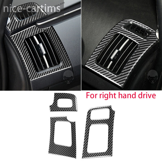 Kit For Toyot@ Prius 2012-2015 RHD Side Air Vent Outlet Panel Cover Carbon Fiber