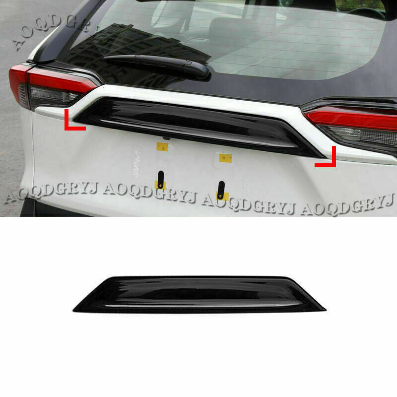 Glossy Black Rear Trunk Tailgate Lid Panel Cover ABS for TOYOTA RAV4 2019-2023