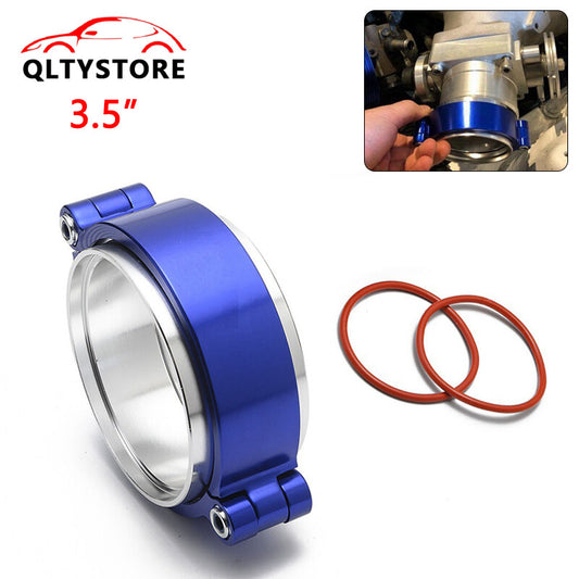 3.5 89mm Aluminum Quick Release V-Band Clamp for Intake Intercooler Pipe Blue