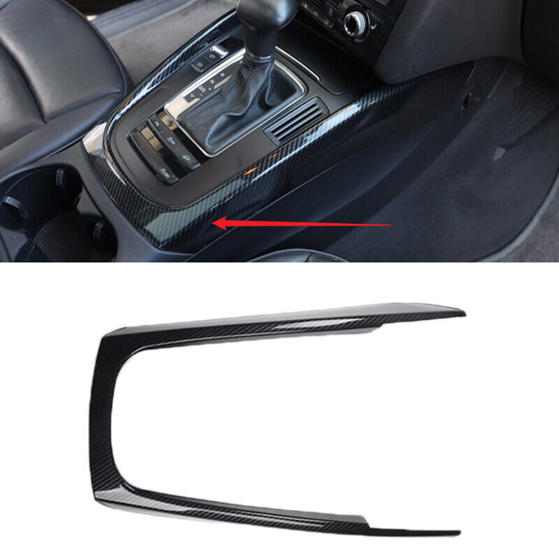 1x Carbon Fiber LHD Gear Panel Decoration Frame Cover Trim for Audi Q5 2010-16