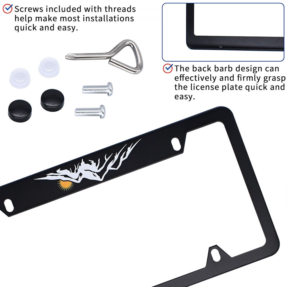 2x  for ford  Accessories Snow Mountain & Sun Raised License Plate Frame Covers